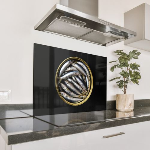 Parafango in alluminio - Sardine - Pesce - Rotondo - Nero