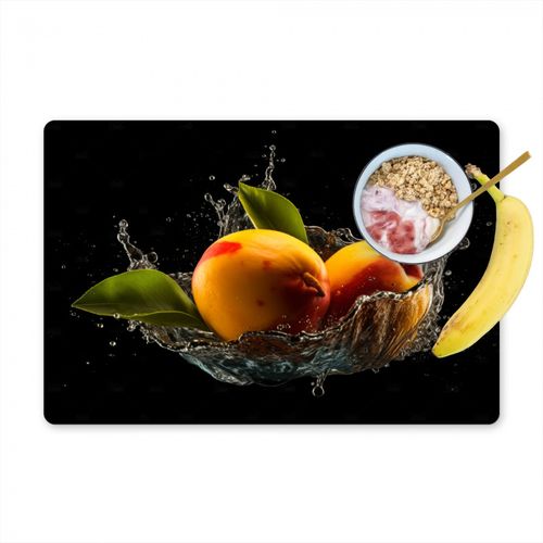Tovagliette - Mango - Frutta - Acqua - Nero - Foglie