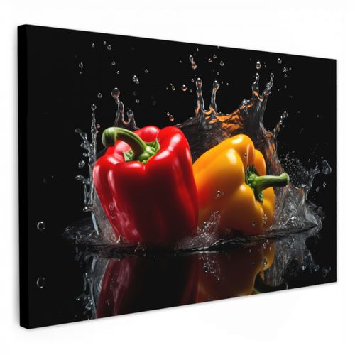 Dipinti su tela - Pepe - Acqua - Nero - Vegetale - Rosso - Giallo