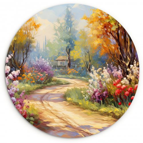 Quadro rotondo - Sentiero idilliaco in giardino