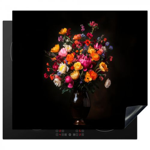 Protezione piano induzione - Colorato - Bouquet - Vaso - Marrone scuro