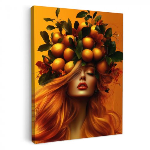 Dipinti su tela - Donna - Limoni - Fiore - Giallo