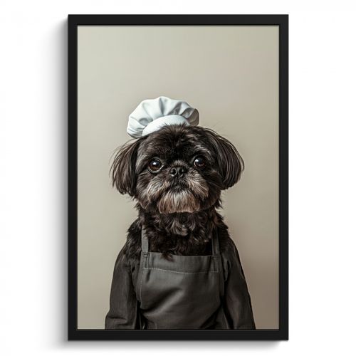 KitchenYeah - Cucina - Cornice per foto - Abbigliamento da cuoco - Nero - Cane