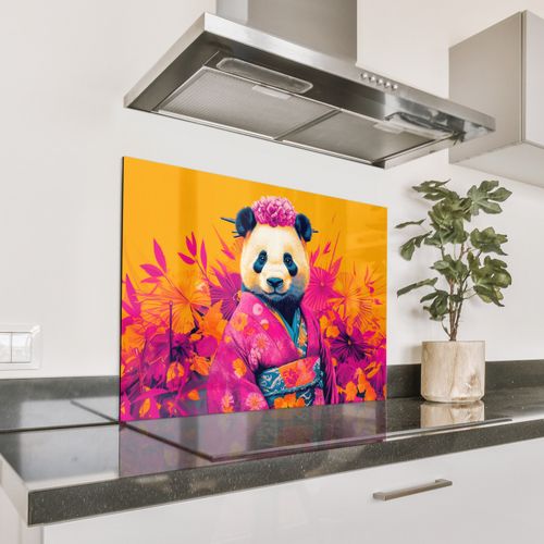 Parafango in alluminio - Kimono - Rosa - Panda - Corona di fiori