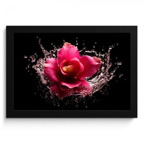 KitchenYeah - Cucina - Cornice per foto - Fiori - Rosa - Acqua - Nero - Botanica - Natura