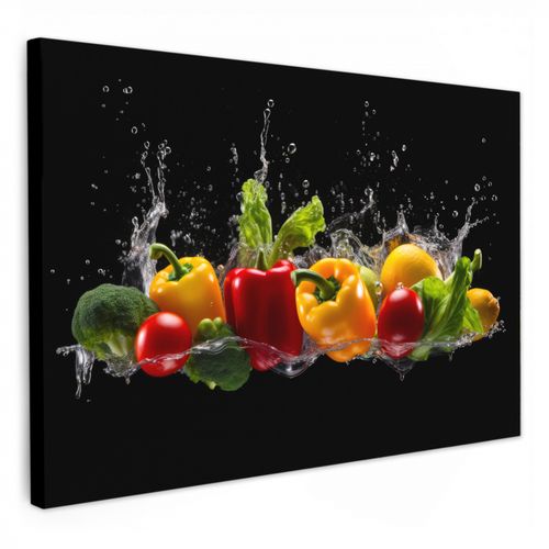 Dipinti su tela - Peperone - Acqua - Vegetale - Nero