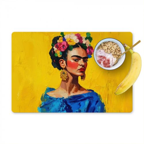 Tovagliette - Frida Kahlo - Donna - Giallo - Blu - Fiori