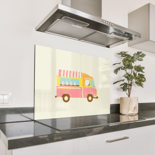Parafango in alluminio - Carrello dei gelati - Retrò - Gelati morbidi - Rosa