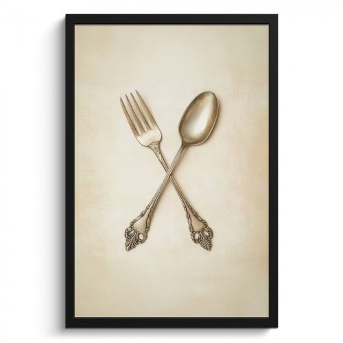 KitchenYeah - Cucina - Cornice per foto - Beige - Vintage - Posate
