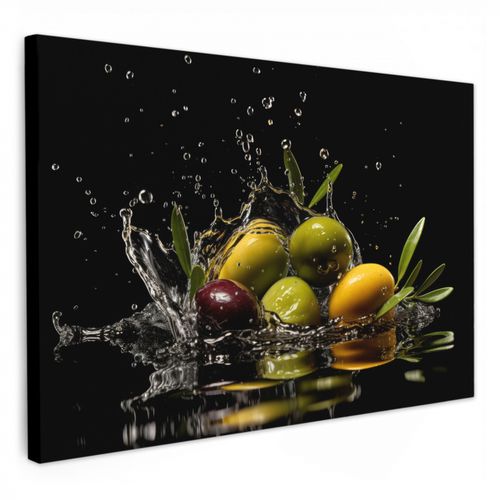 Dipinti su tela - Olive - Verde - Acqua - Nero