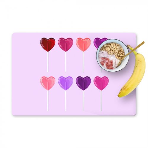 Tovagliette - Lecca-lecca - Cuore - Rosa - Caramella