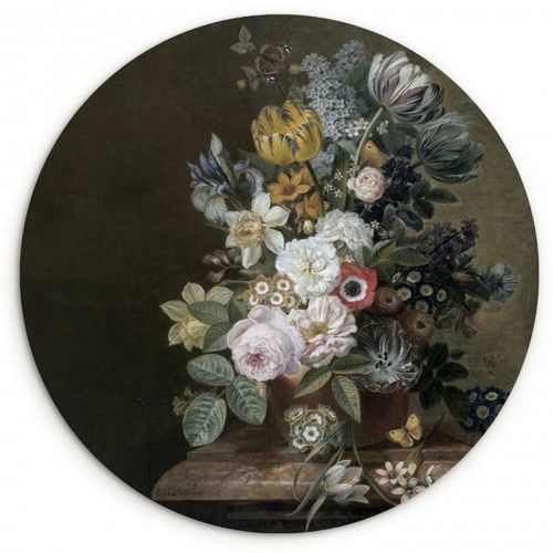 Quadro rotondo - Natura morta con fiori