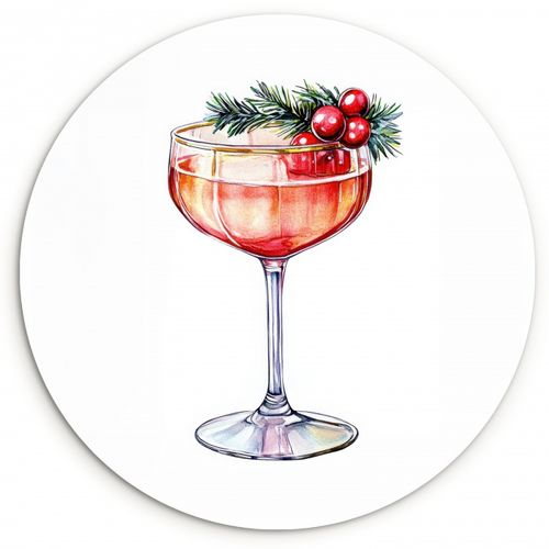 Quadro rotondo - Cocktail - Festa - Inverno - Decorazione