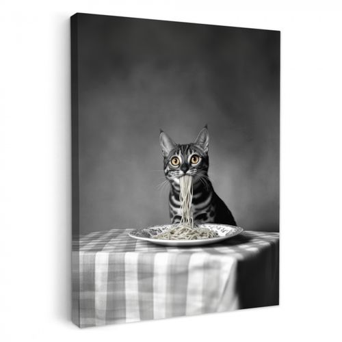 Dipinti su tela - Bengala - Gatto - Tovaglia - Nero - Bianco - Animale
