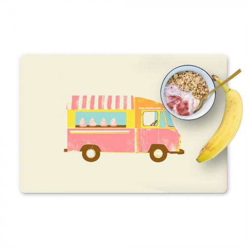 Tovagliette - Carrello dei gelati - Retrò - Gelati morbidi - Rosa