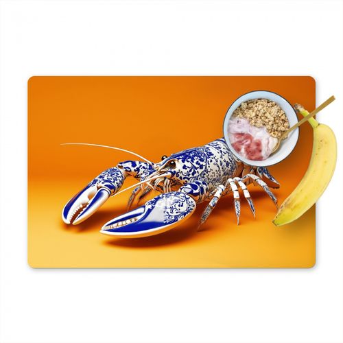 Tovagliette - Aragosta - Blu Delft - Scudo - Resistente - Arancione
