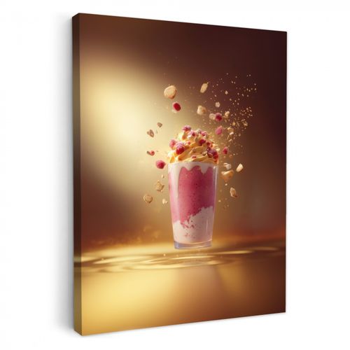 Dipinti su tela - Lampone - Frullato - Bevanda - Rosa