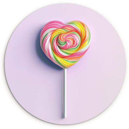 Quadro rotondo - Cuore - Lecca-lecca - Caramella
