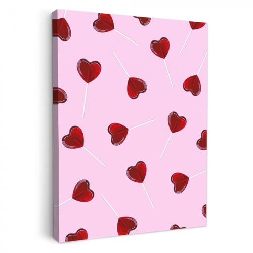 Dipinti su tela - Rosa - Cuore - Lecca-lecca - Caramella