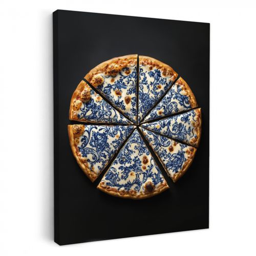 Dipinti su tela - Pizza - Cibo - Blu Delft