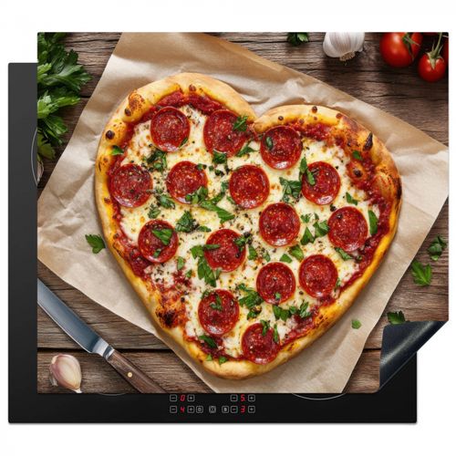 Protezione piano induzione - Pizza - Cuore - Peperoni - Pomodoro