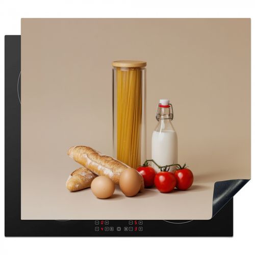 Protezione piano induzione - Spaghetti - Latte - Pomodori - Uova - Pane