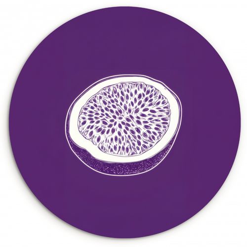 Quadro rotondo - Frutto della passione - Semi - Viola - Minimalista