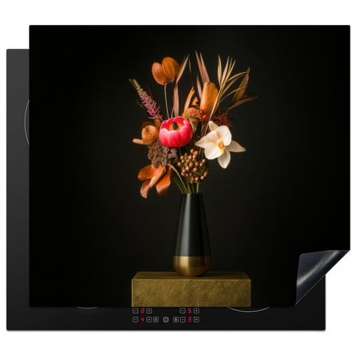 Protezione piano induzione - Bouquet - Arancione - Oro - vaso