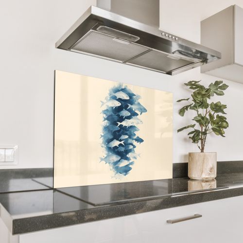 Parafango in alluminio - Pesci - Minimalista - Blu