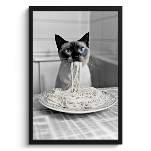 KitchenYeah - Cucina - Cornice per foto - Gatto - Siamese - Bianco e nero - Carino - Animali