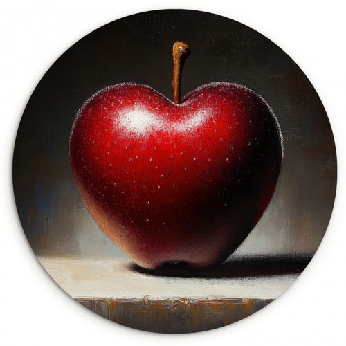 Quadro rotondo - Mela - Cuore - Rosso