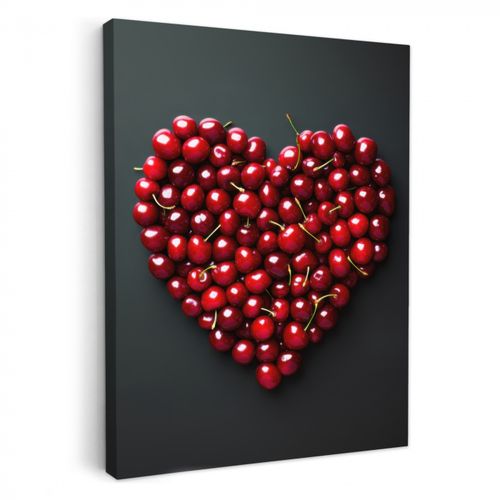 Dipinti su tela - Ciliegia - Cuore - Rosso - Nero
