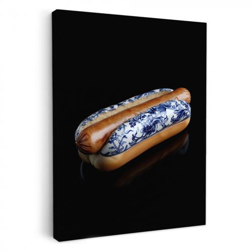Dipinti su tela - Hot dog - Porcellana - Blu Delft - Cibo