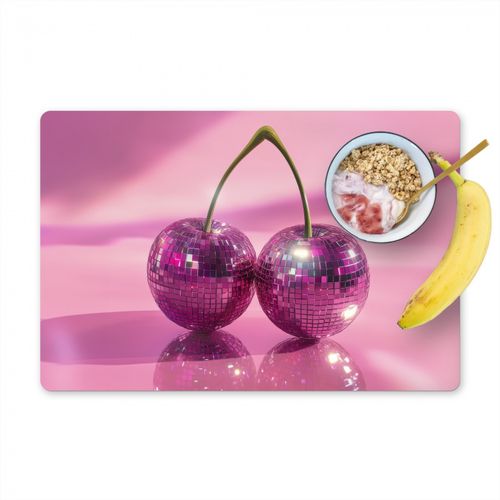 Tovagliette - Glitter - Disco ball - Rosa - Ciliegia
