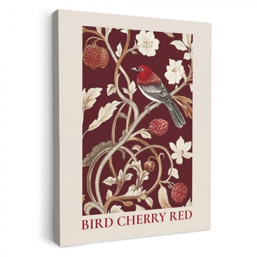 Uccello - Bordeaux - Fiori - Bacche