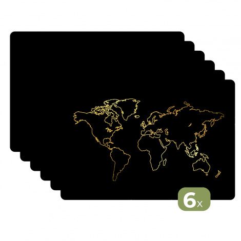 Tovaglietta - Contorni dorati del mondo
