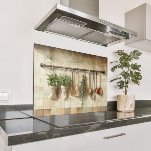 Parafango in alluminio - Legno - Utensili da cucina - Natura morta - Piastrelle