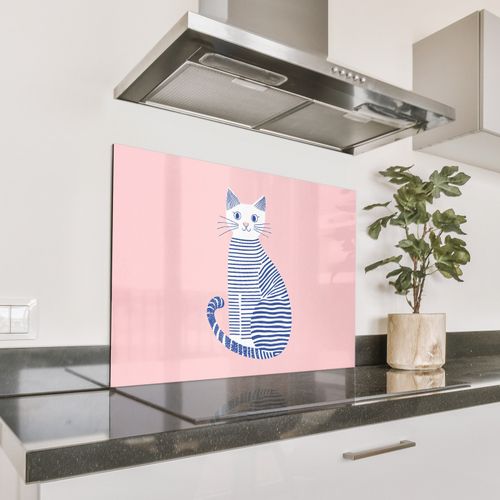 Gatto - Illustrazione - Minimalista - Rosa