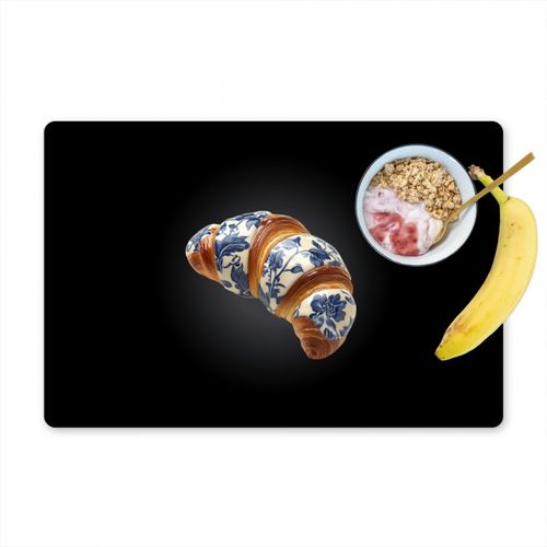 Tovagliette - Croissant - Motivo floreale - Blu Delft