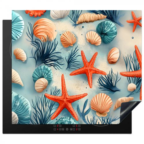 Protezione piano induzione - Stella marina - Conchiglie - Illustrazione - Sabbia