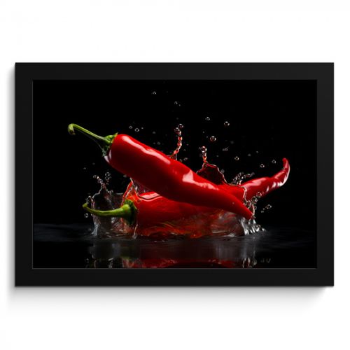 KitchenYeah - Cucina - Cornice per foto - Pepe - Rosso - Nero - Acqua - Vegetale