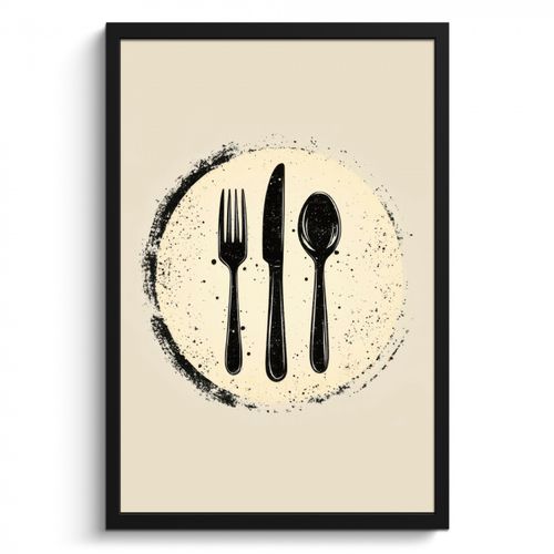 KitchenYeah - Cucina - Cornice per foto - Nero - Posate - Rotonde