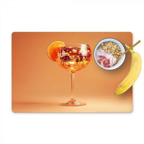 Tovagliette - Bevanda - Arancione - Glitter - Disco