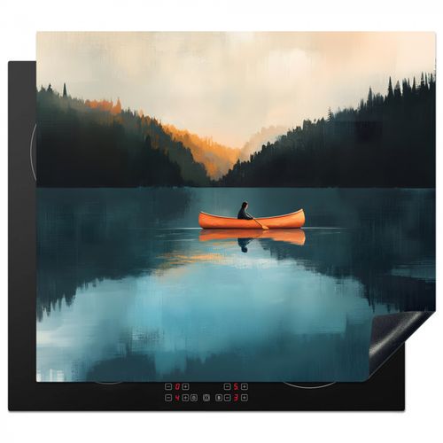 Protezione piano induzione - Foreste - Lago - Canoa - Arancione