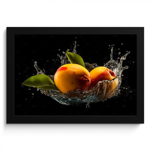 KitchenYeah - Cucina - Cornice per foto - Mango - Frutta - Acqua - Nero - Foglie