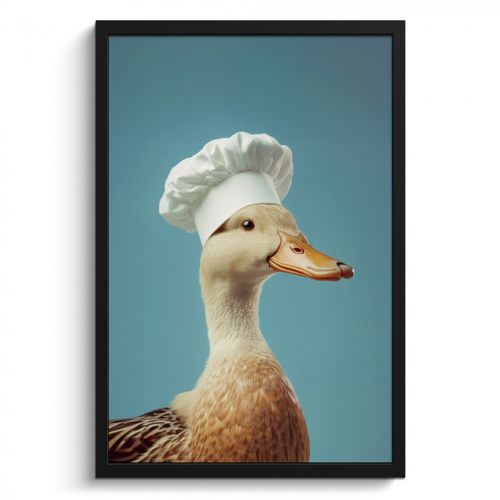KitchenYeah - Cucina - Cornice per foto - Anatra - Cappello da cuoco - Carino - Uccello