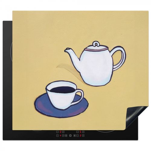 Protezione piano induzione - Teiera - Tazza - Beige - Illustrazione