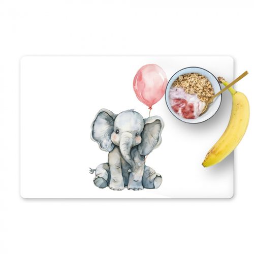Tovagliette - Elefante - Animale bambino - Palloncino rosa
