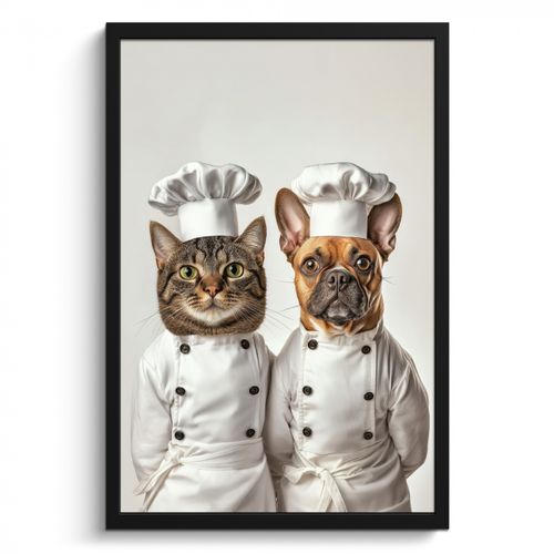 KitchenYeah - Cucina - Cornice per foto - Gatto - Cane - Vestiti da cuoco