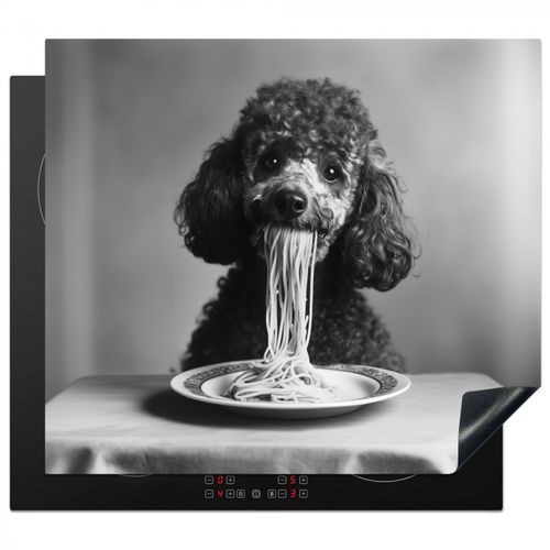 Protezione piano induzione - Barboncino - Cane - Nero - Bianco - Carino - Pasta